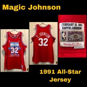 Magic Johnson Lakers All-star 1991 jersey